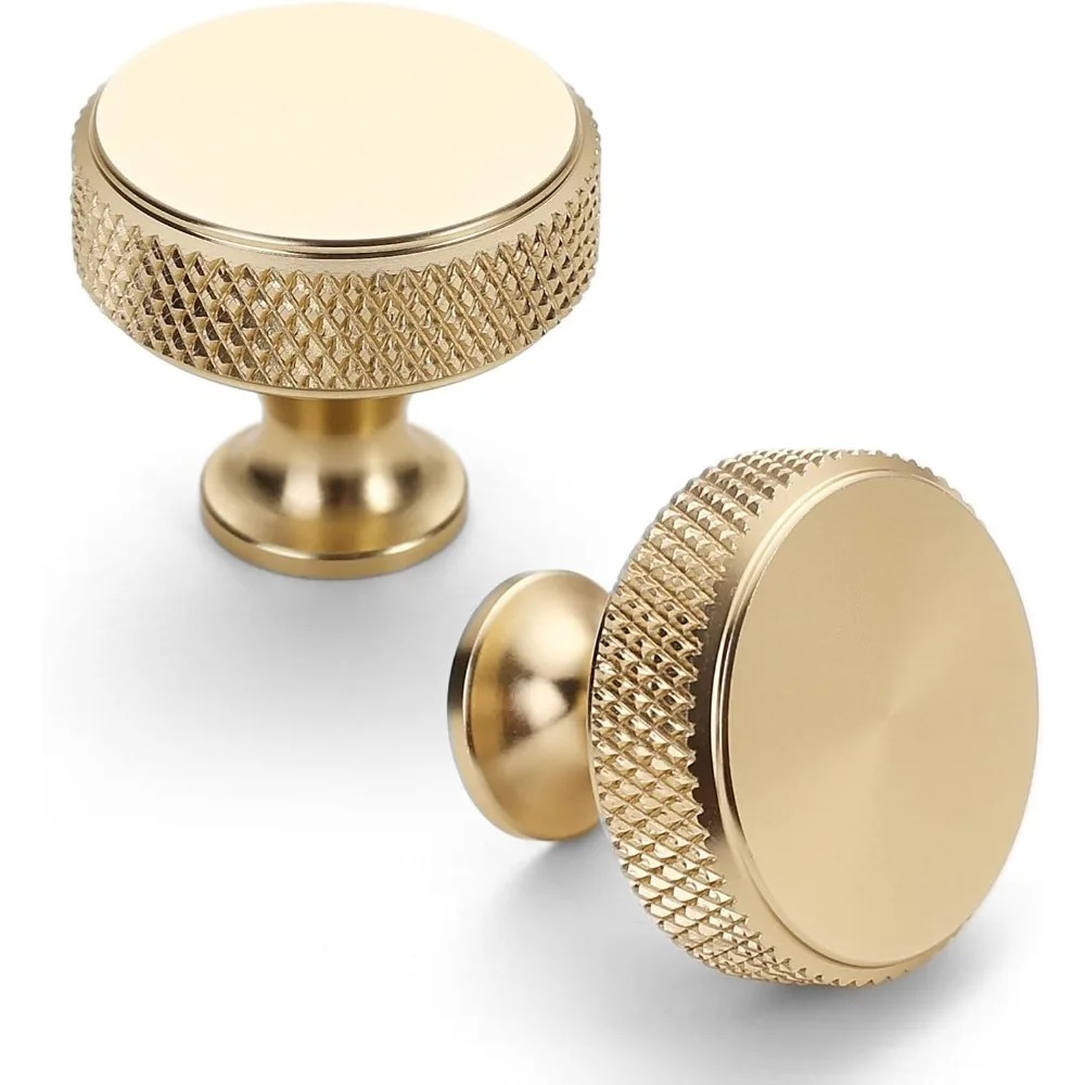 Modern Black Gold Cabinet Knob Round Single Hole Drawer Pull for Cabinets and Dressers