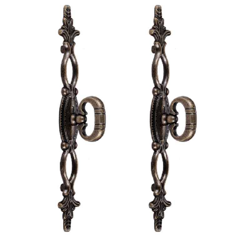 Antique Bronze Flower Pull Handles Vintage Lacework Cabinet Knobs