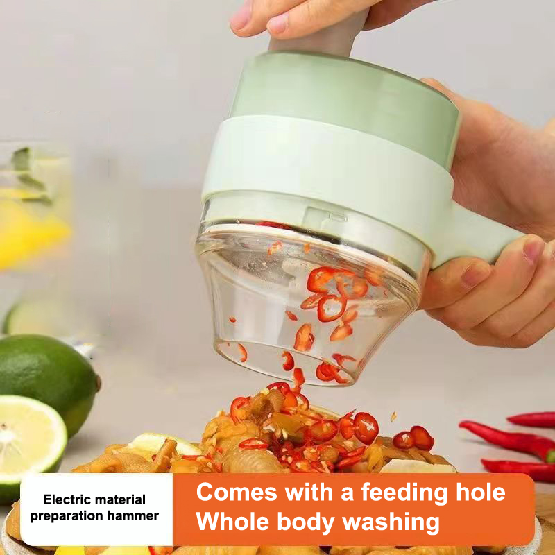 Wireless Electric Food Processor Rechargeable Handheld Vegetable & Meat Cutter for Easy Household Meal Prep