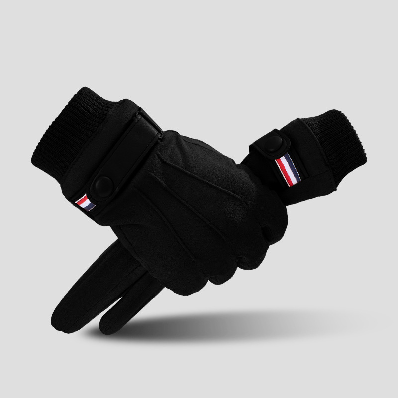 Warm Suede Touchscreen Winter Cycling Gloves for Men Outdoor Riding & Delivery