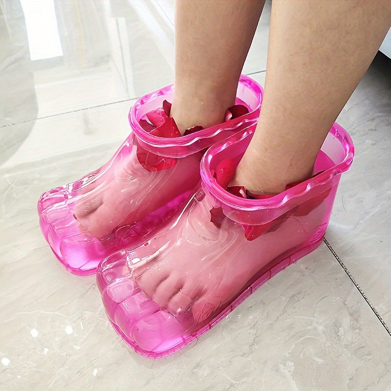 Portable Foot Spa Bath Basin Wearable Foot Soaking Shoes