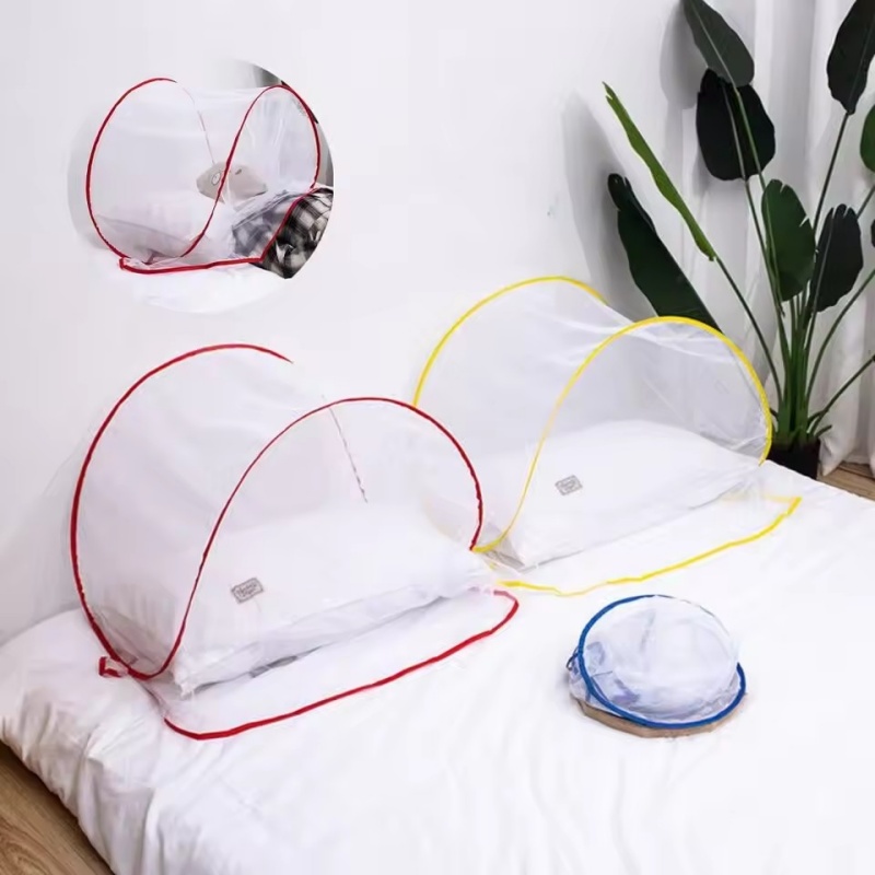 Portable Mosquito Net Pop Up Folding Head and Face Cover for Bed Travel and Camping