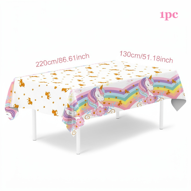 Rainbow Unicorn Magic Waterproof Party Tablecloth Disposable Party Decor