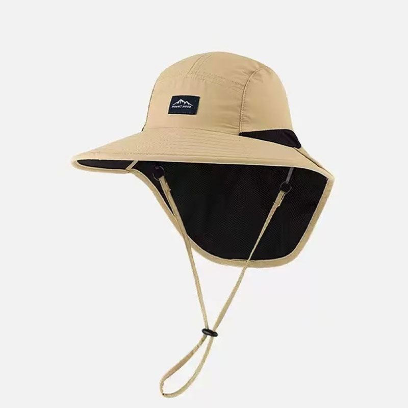 Wide Brim Sun Hat with Neck Flap Quick Dry Breathable Outdoor Bucket Hat