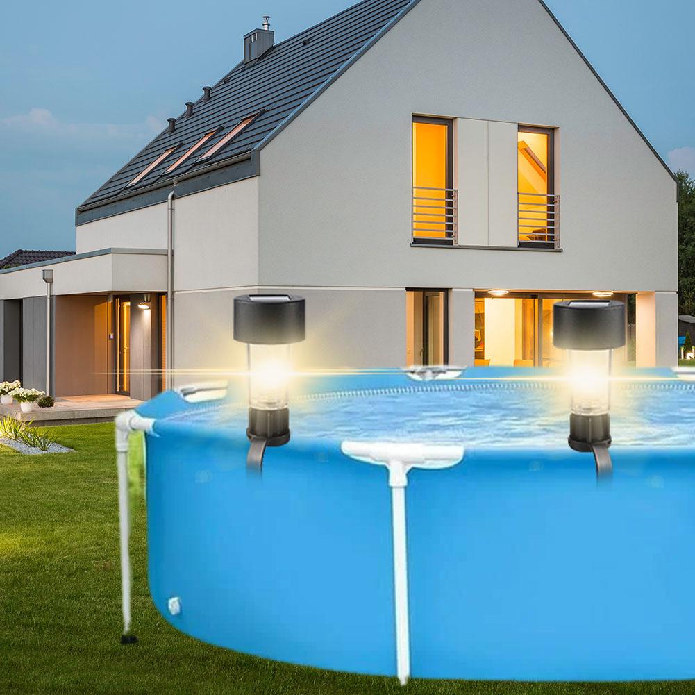 Solar LED Pool Lights Waterproof Outdoor Fence and Yard Night Lamps