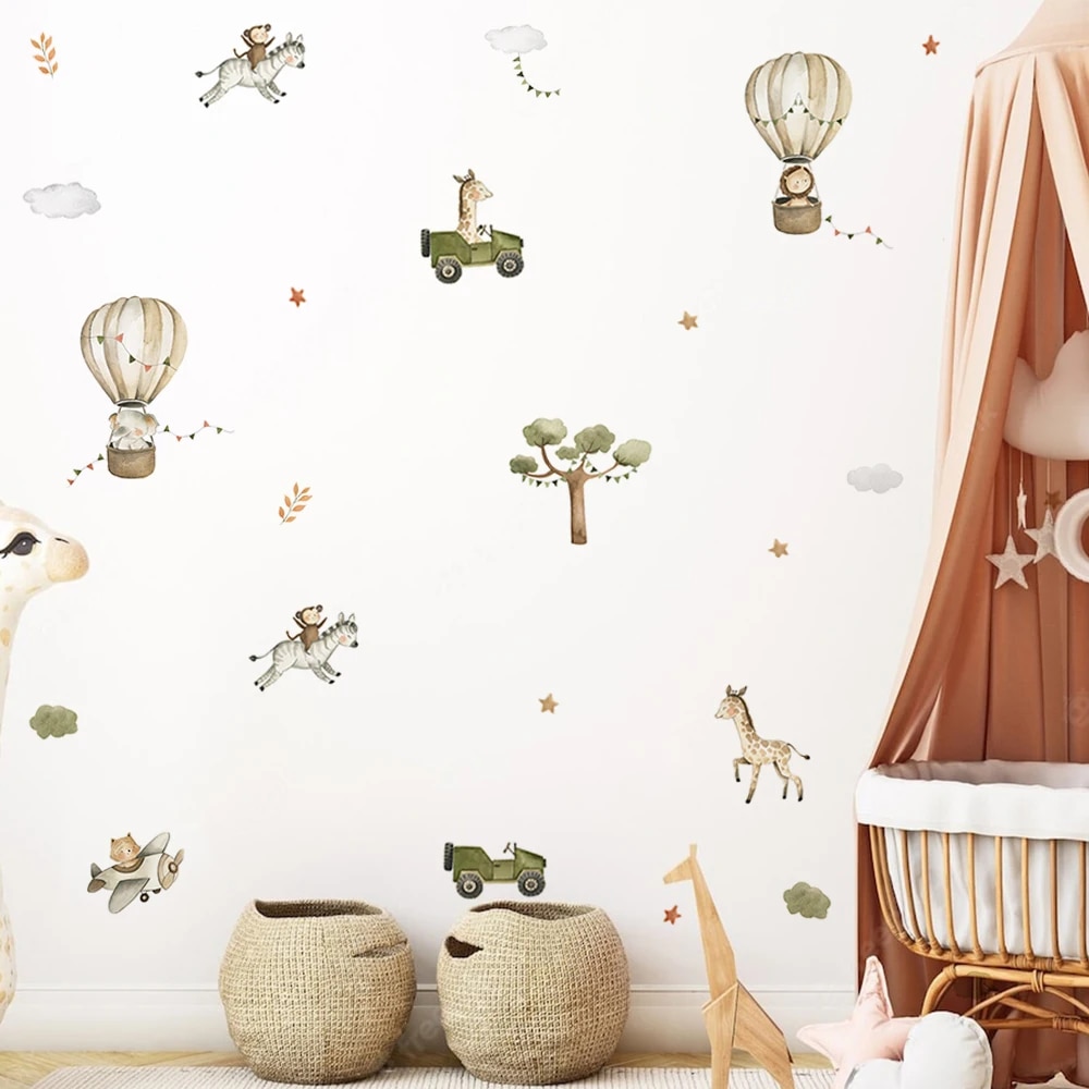Animal Balloon Wall Stickers: Nursery Decoration for Kids Ro | Inspire ...