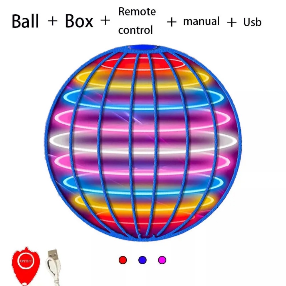 Flying Ball Boomerang, LED Hover Ball Drone with Dazzling Lights Fun Fidget Spinner Toy for Family & Kids Gift