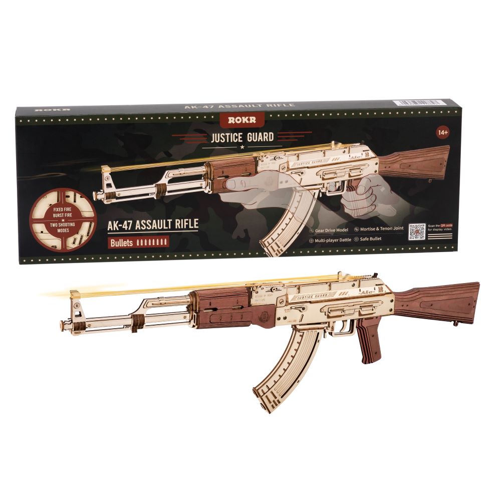 AK-47 3D Wooden Puzzle Gun Kit for Adults & Teens DIY Mechanical Model