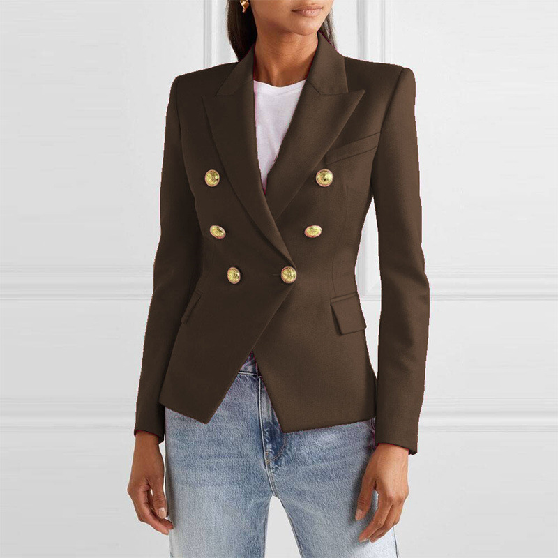 Fashion Casual Suit Blazers for Women, Solid Color Slim Fit Blazer, Spring and Autumn Jacket, Winter Office Wear