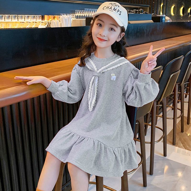 2025 New Girls Princess Dresses, Preppy Style Long Sleeve, Influencer Fashion for Spring and Autumn - Pink Dress 130cm | Fusion Finds