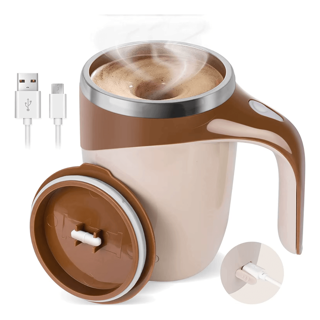 Rechargeable Automatic Coffee Cup: Portable Electric Stainless Steel Mug with Magnetic Stirring - Perfect for Home Use