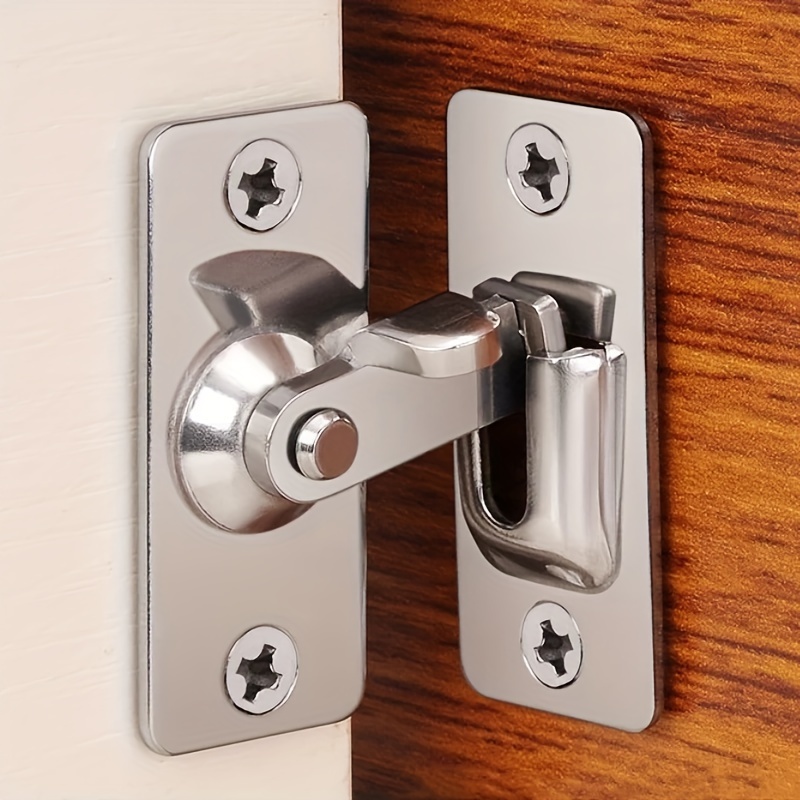 Premium Stainless Steel Sliding Door Latch & Right Angle Lock for Cabinets, Barn & Closet