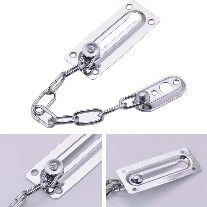 Premium Stainless Steel Security Door Chain Lock with Sliding Guard Latch for Home and Office