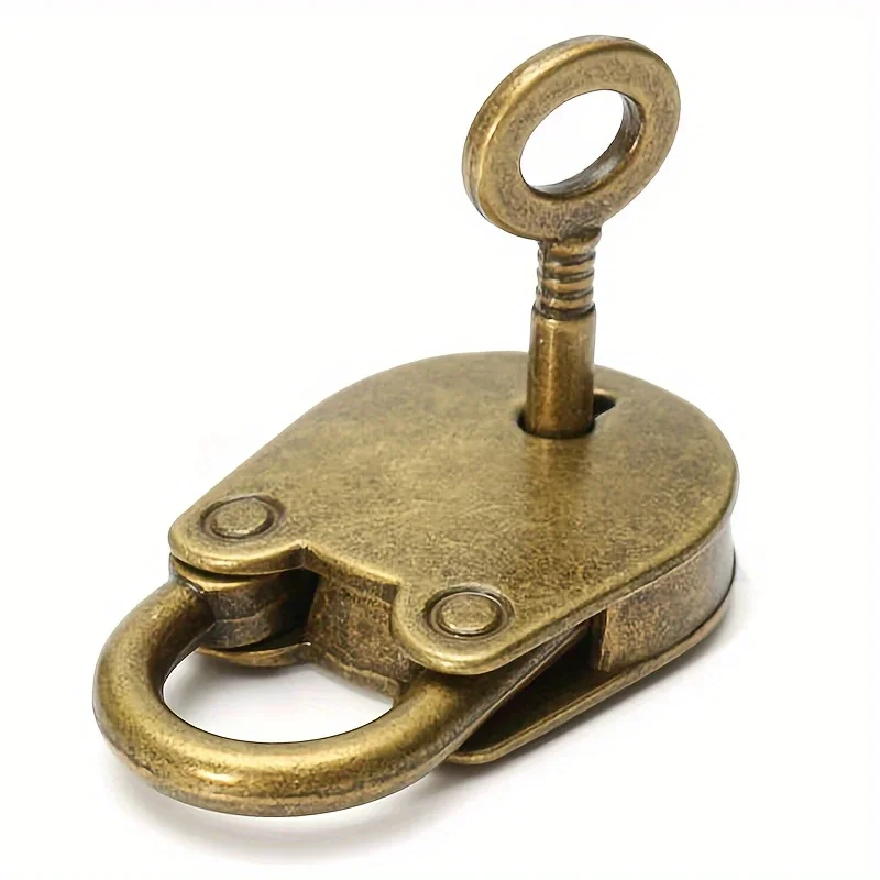 Vintage Mini Padlock with Key Decorative Antique Metal Lock for Jewelry Boxes, Diaries & Crafts