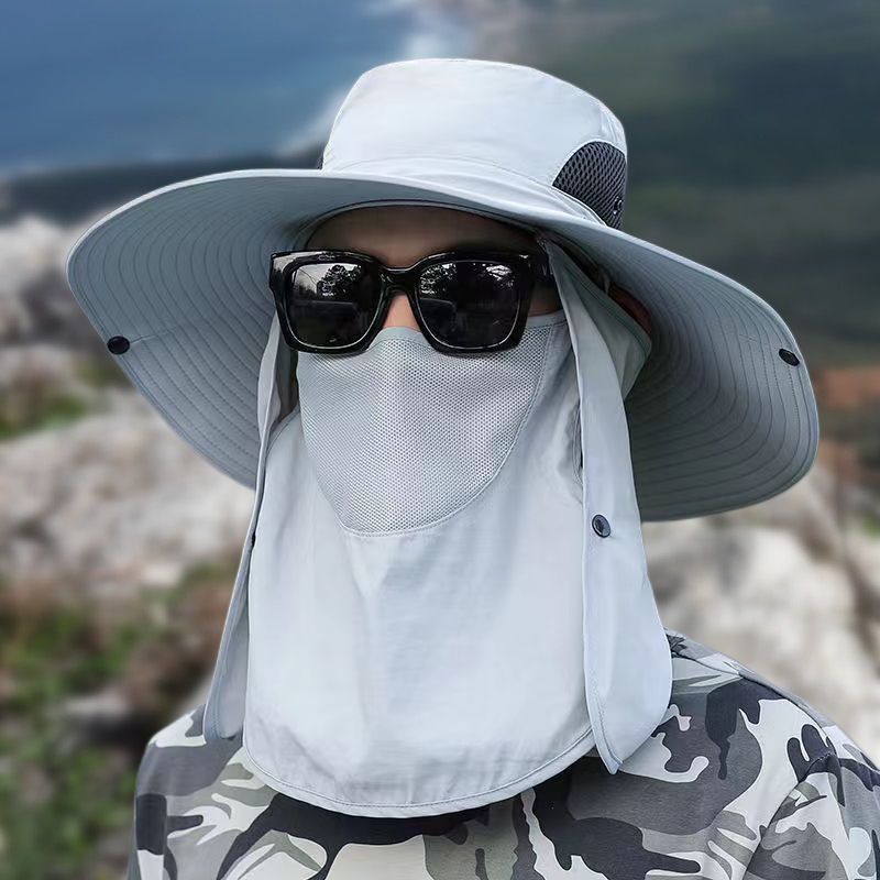 UV Shield Fishing Hat with Detachable Face Cover & Neck Protection