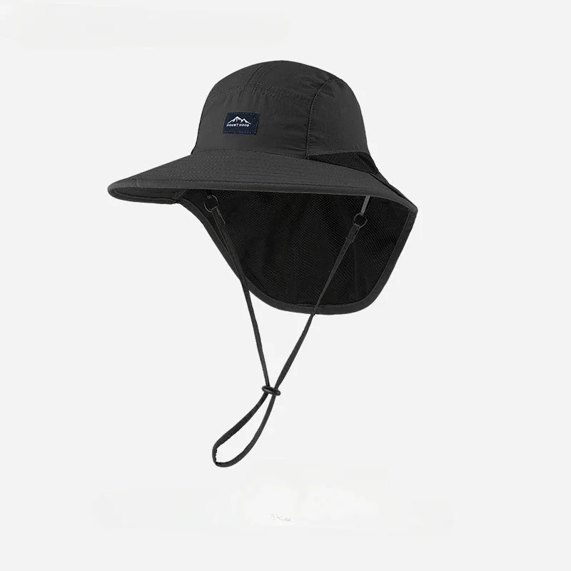 Unisex Wide Brim UV Protection Waterproof Quick Dry Neck Flap Sun Hat Bucket Hat Outdoor Breathable
