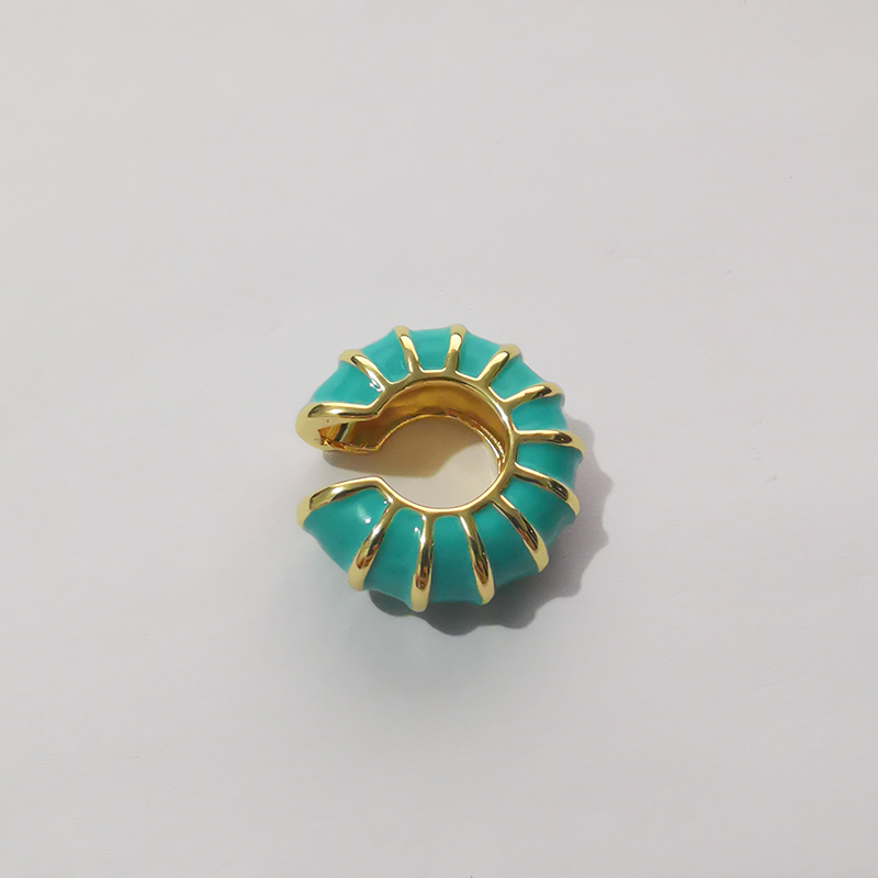 Bohemian Vintage Enamel Clip On Earrings for Women Colorful Statement Jewelry