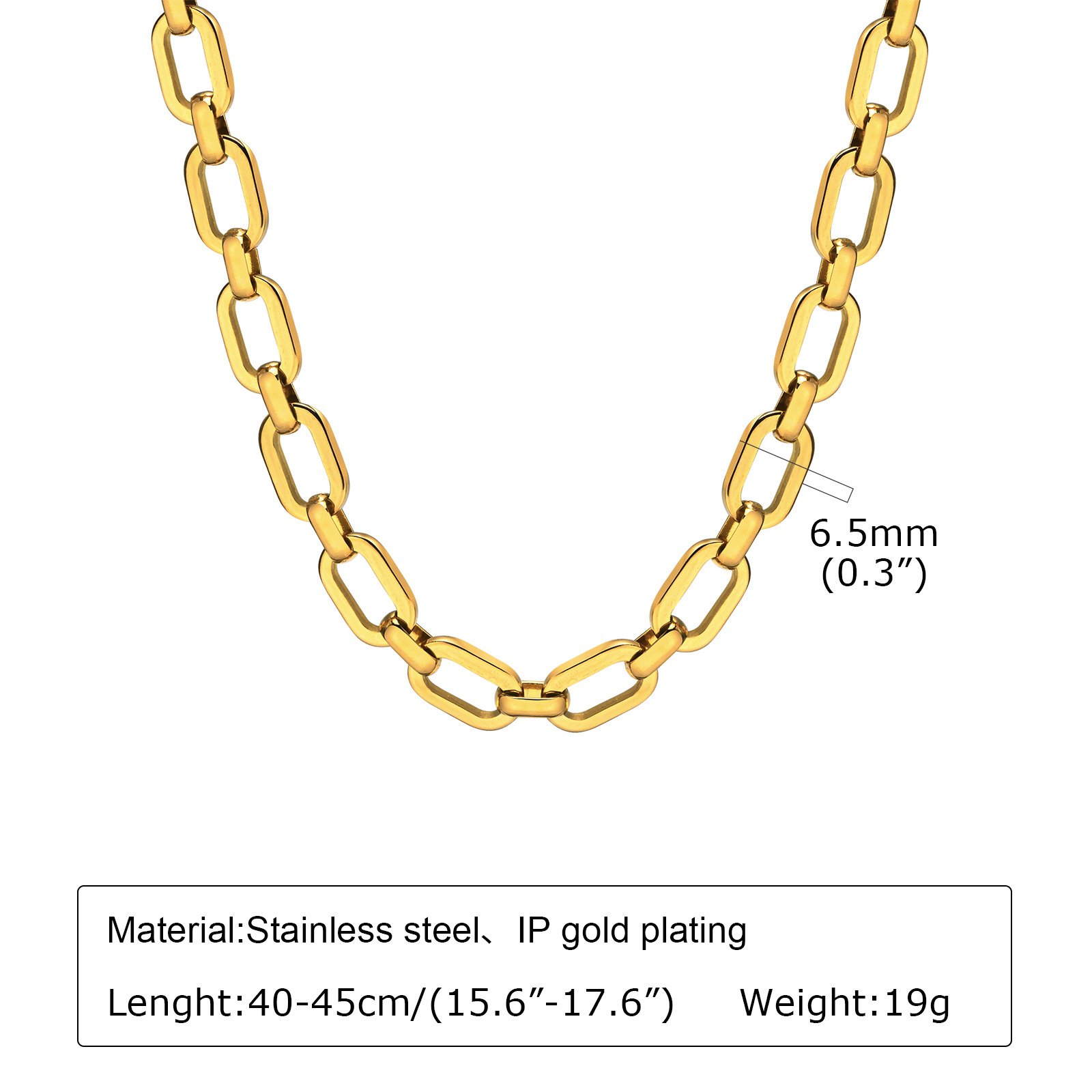 Chunky Gold Link Necklace for Women Stainless Steel Chain Choker Statement Jewelry