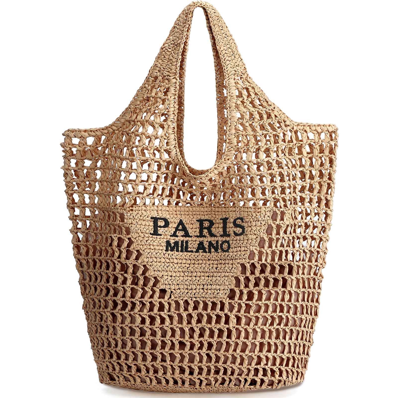 Hand made Straw Beach Bag Large Woven Tote Bag for Women Summer Shoulder Vacation Tote