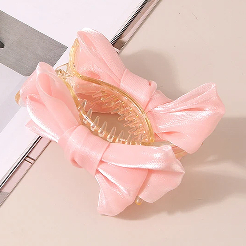 Elegant Satin Bow Hair Claw Large Hair Clip for Women & Girls Cute Fashion Hair Accessory