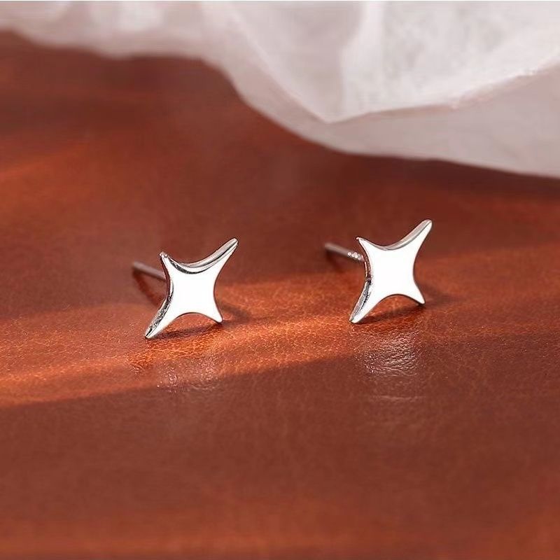 Celestial Sterling Silver Stud Earrings for Women Hypoallergenic Minimalist Heart, Moon & Star Designs