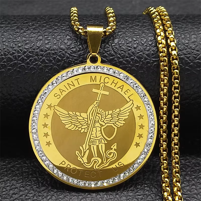 Seven Archangels Necklace with Seal of Solomon Stainless Steel Protection Pendant