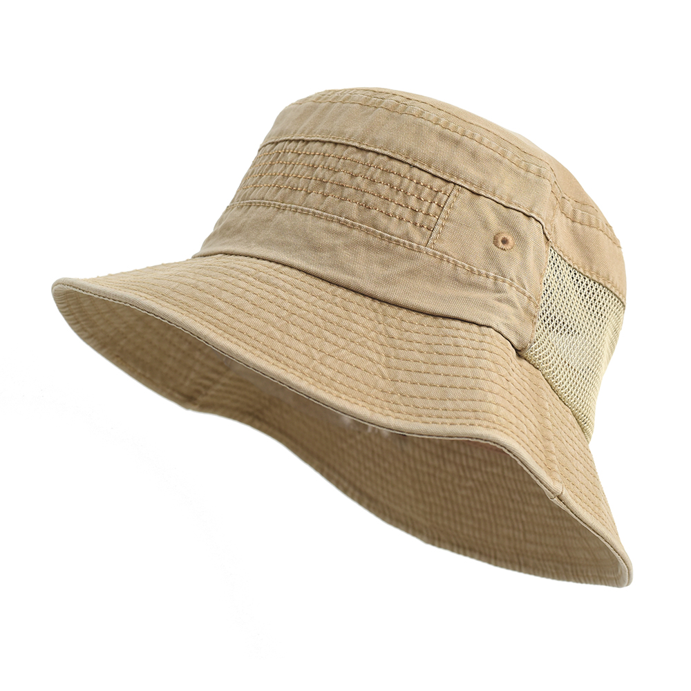 Breathable Mesh Bucket Hat Washed Cotton Summer Bucket Hat for Hiking, Travel & Everyday Outdoor Wear