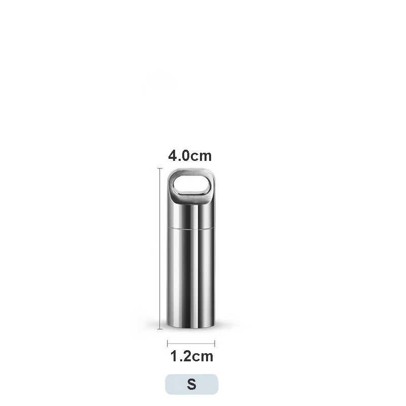 Portable Waterproof Pill Container Stainless Steel EDC Survival Capsule for Travel, Camping & Emergency Storage