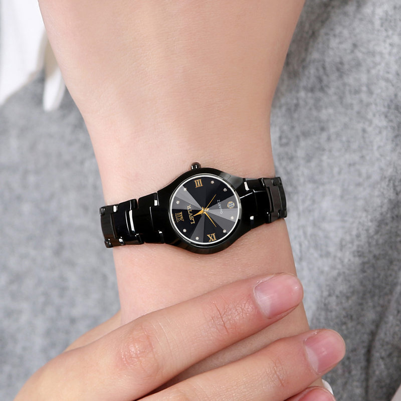 Couple Quartz Watch Luxury Business Watch with Calendar Date & Waterproof Stainless Steel Design