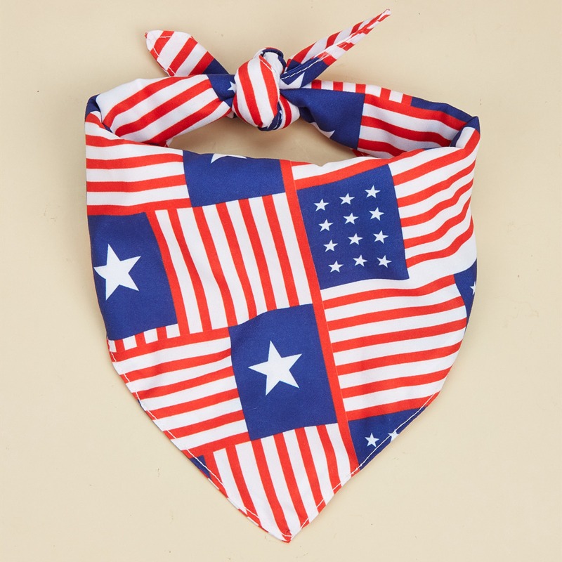 Patriotic Dog Bandana Washable Pet Triangle Scarf