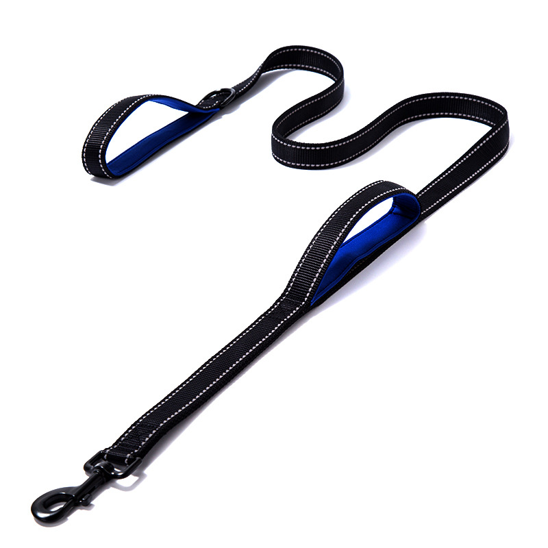 Heavy Duty Dog Leash with Double Handles Padded Nylon Dog Training Leash for Traffic Control