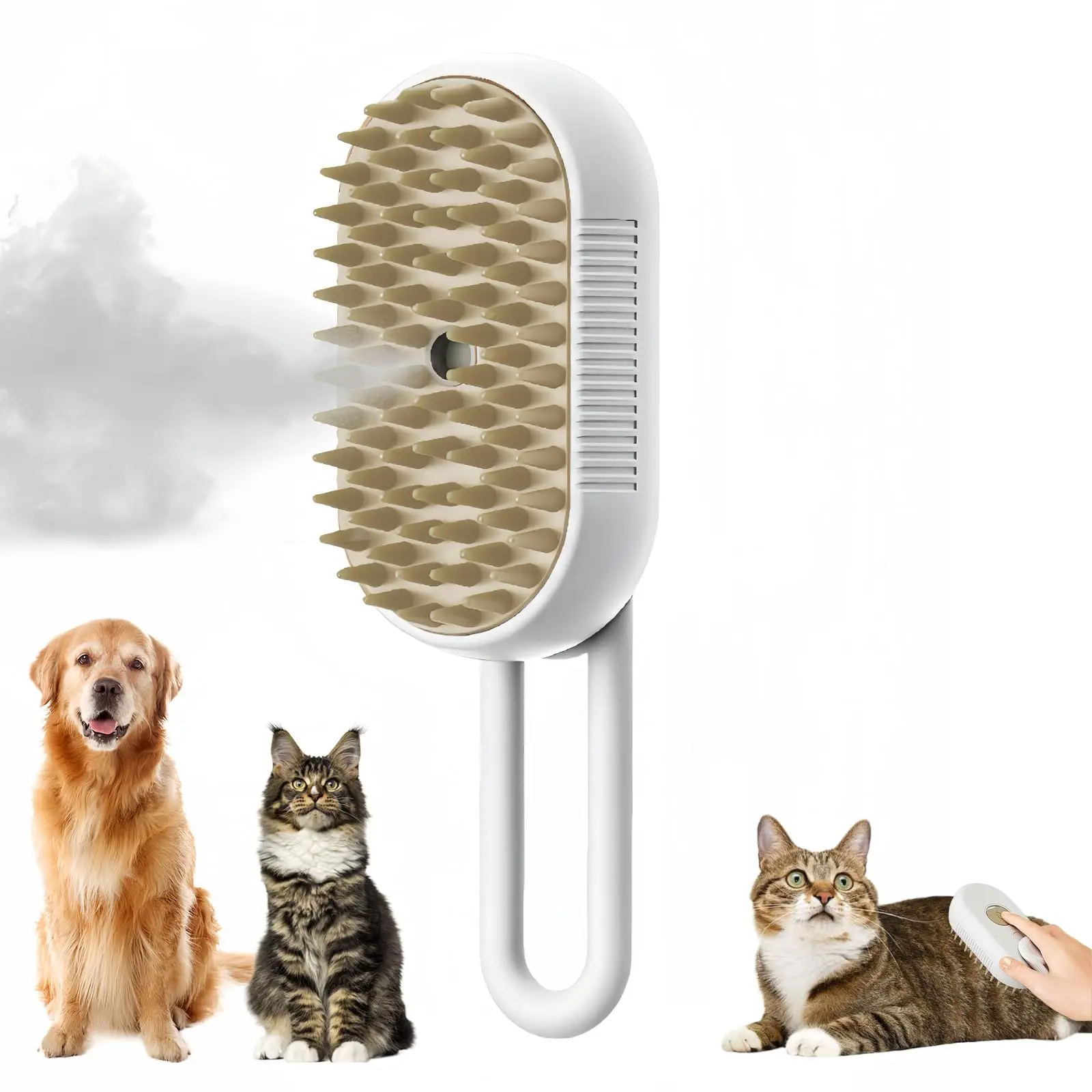 Pet Grooming Brush with Mist Spray & Massage for Cats and Dogs