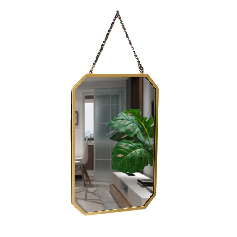 Nordic Wall Mounted Mirror with Metal Frame for Bathroom Vanity, Bedroom & Entryway