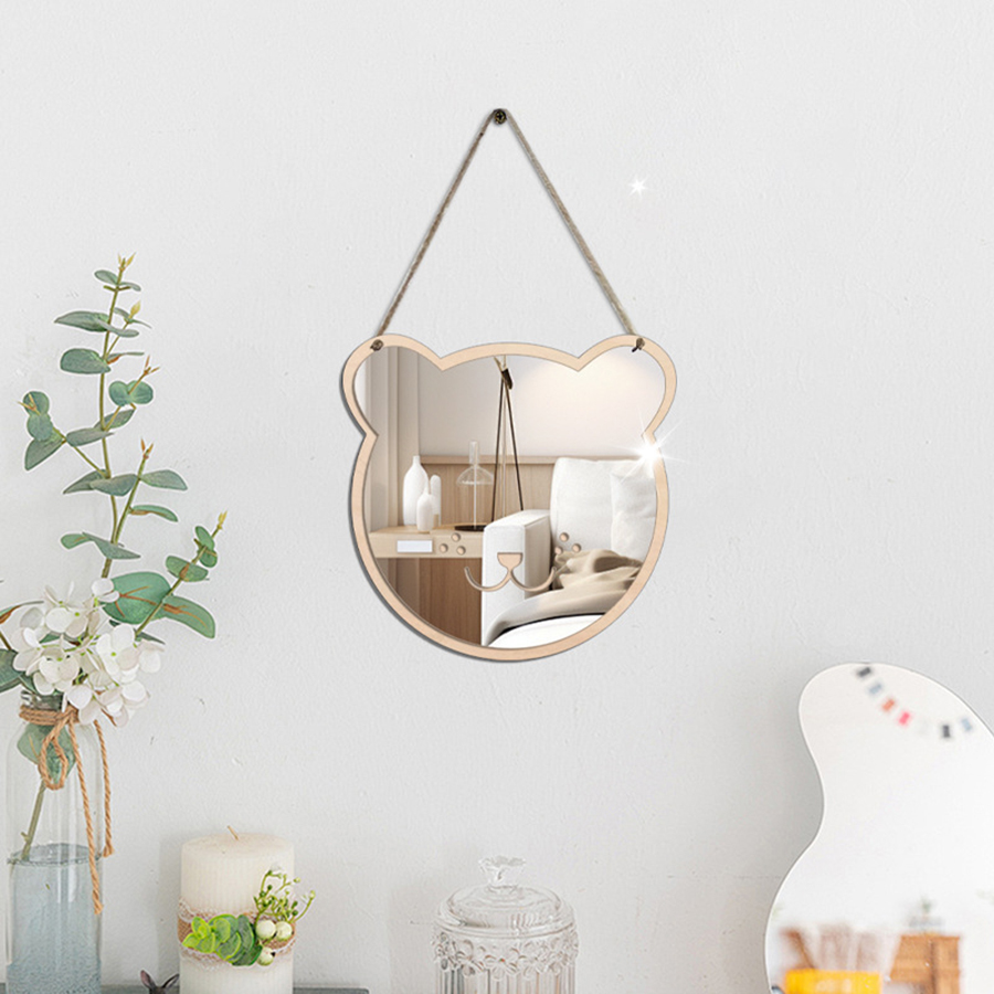 Cute Animal Mirror Wall Stickers for Kids Room Decorative Acrylic Cartoon Wall Decor