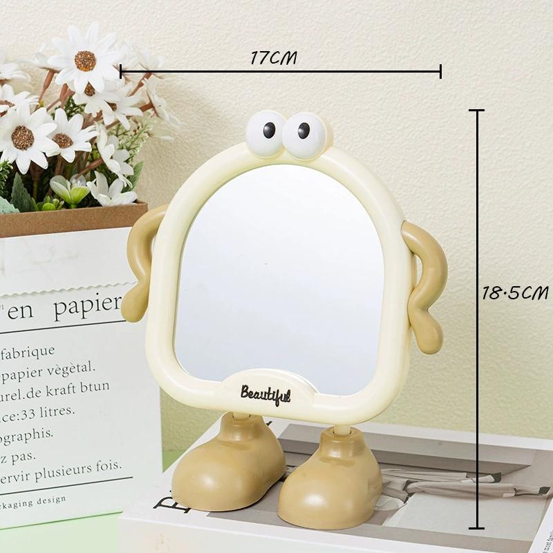 Cute Cartoon Desktop Makeup Mirror with Stand Portable Kids Vanity Mirror for Bedroom, Desk & Travel
