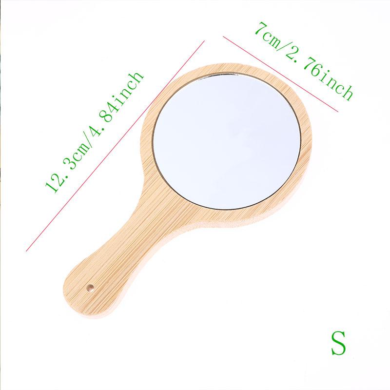 Natural Bamboo Handheld Mirror Portable Wooden Hand Mirror for Makeup, Vanity & Travel