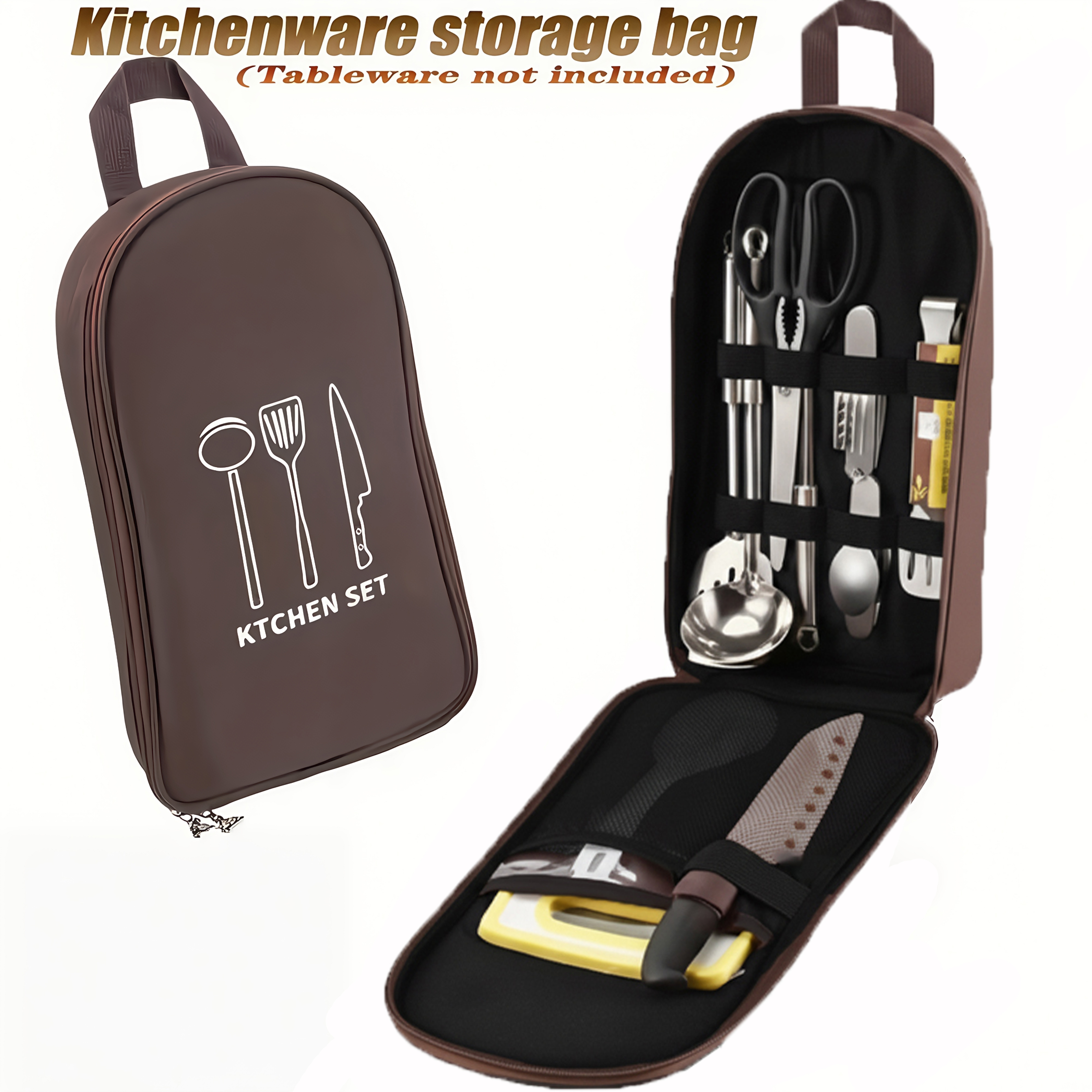 Portable Camping Cookware Bag Outdoor Utensil Organizer Travel Picnic Storage Pouch