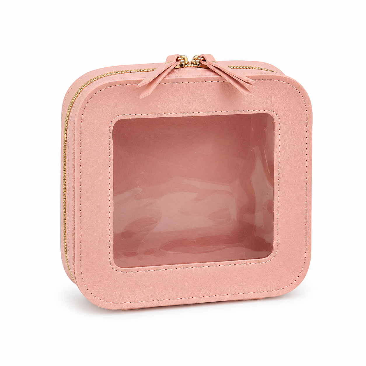 Clear Window Travel Makeup Bag Portable Cosmetic Organizer Toiletry Storage Pouch