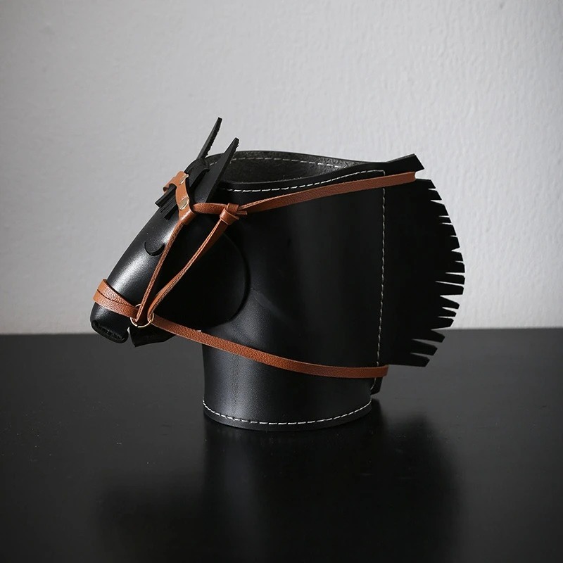 Luxury Horse Head PU Leather Desk Organizer and Decorative Storage Box