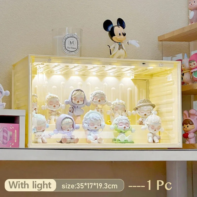 Voice Activated LED Acrylic Display Case Stackable Collectible Organizer