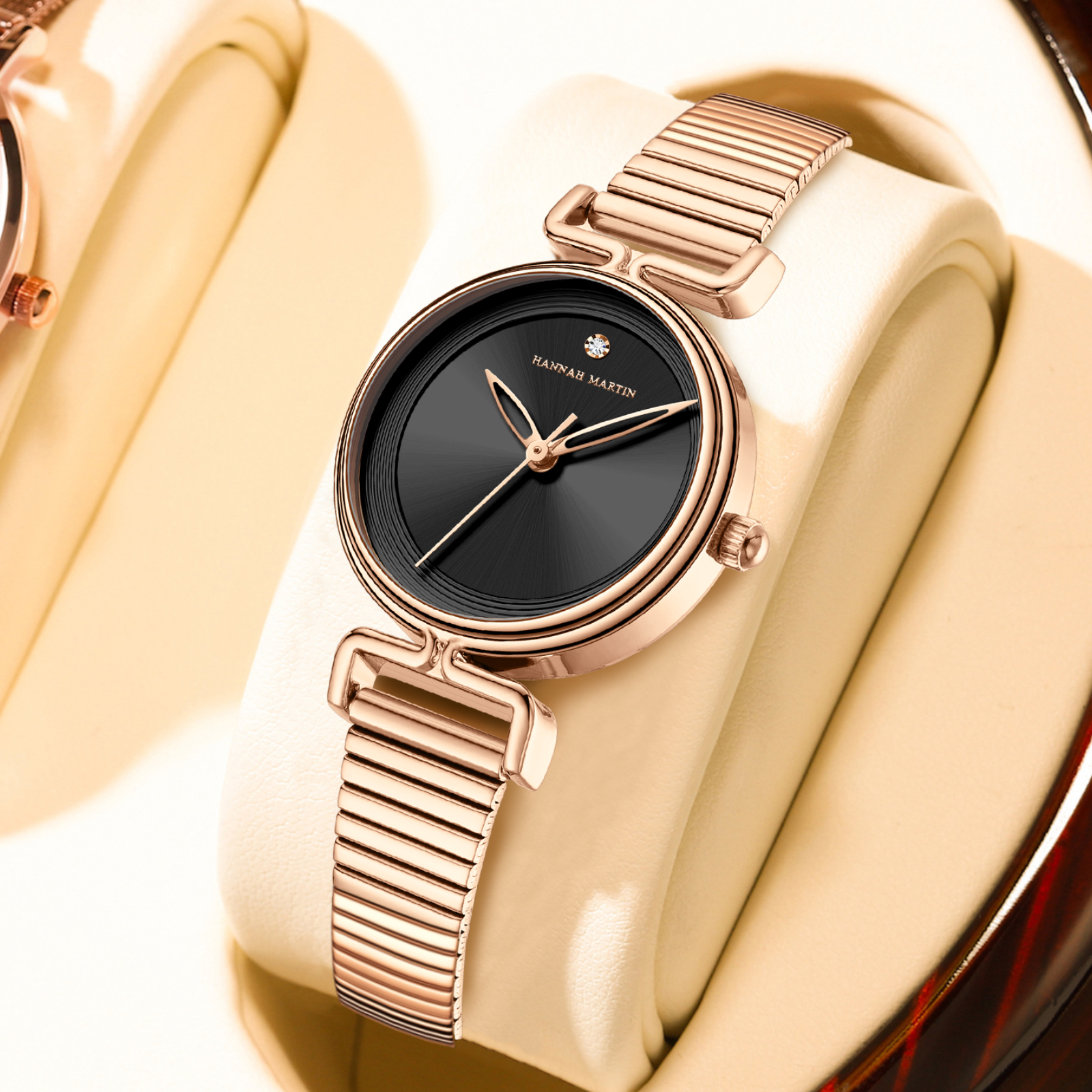 Rose Gold Women's Quartz Watch Minimalist Stainless Steel Wristwatch