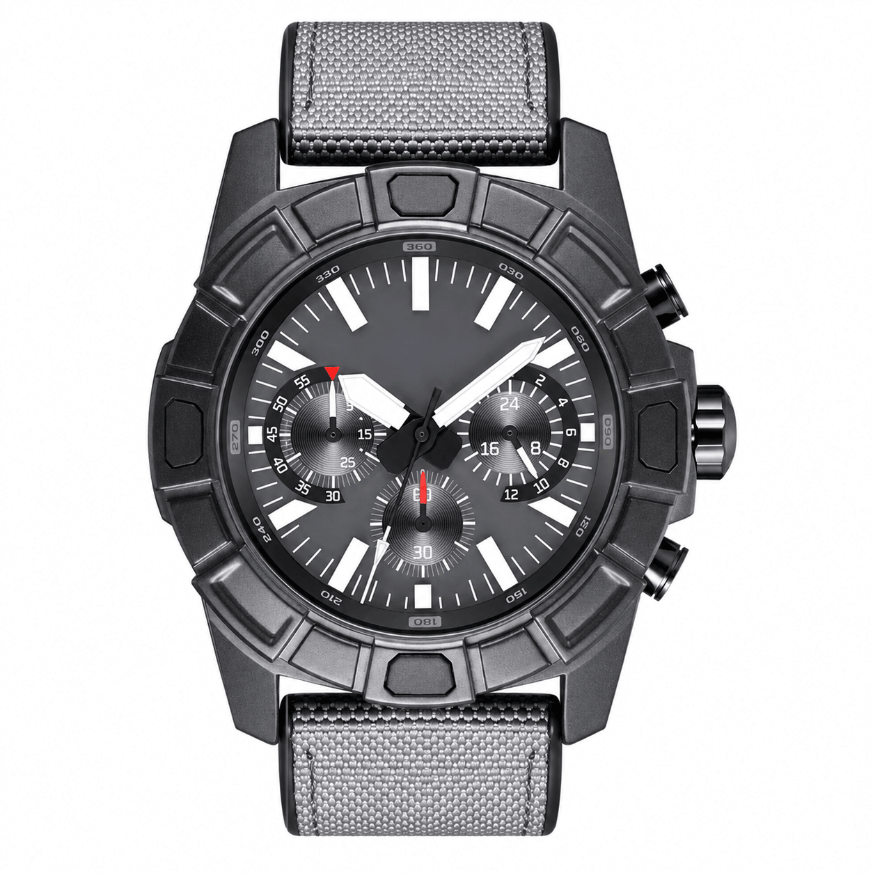 Solar Powered Pilot Chronograph Watch for Men 50M Waterproof Outdoor Sports Watch