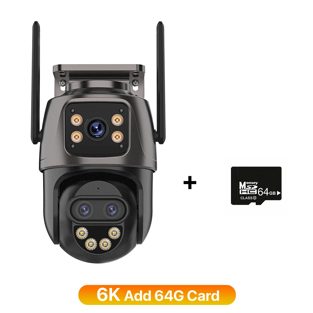 9MP Triple Lens Outdoor Security Camera with 8X Zoom PTZ WiFi and Auto Tracking