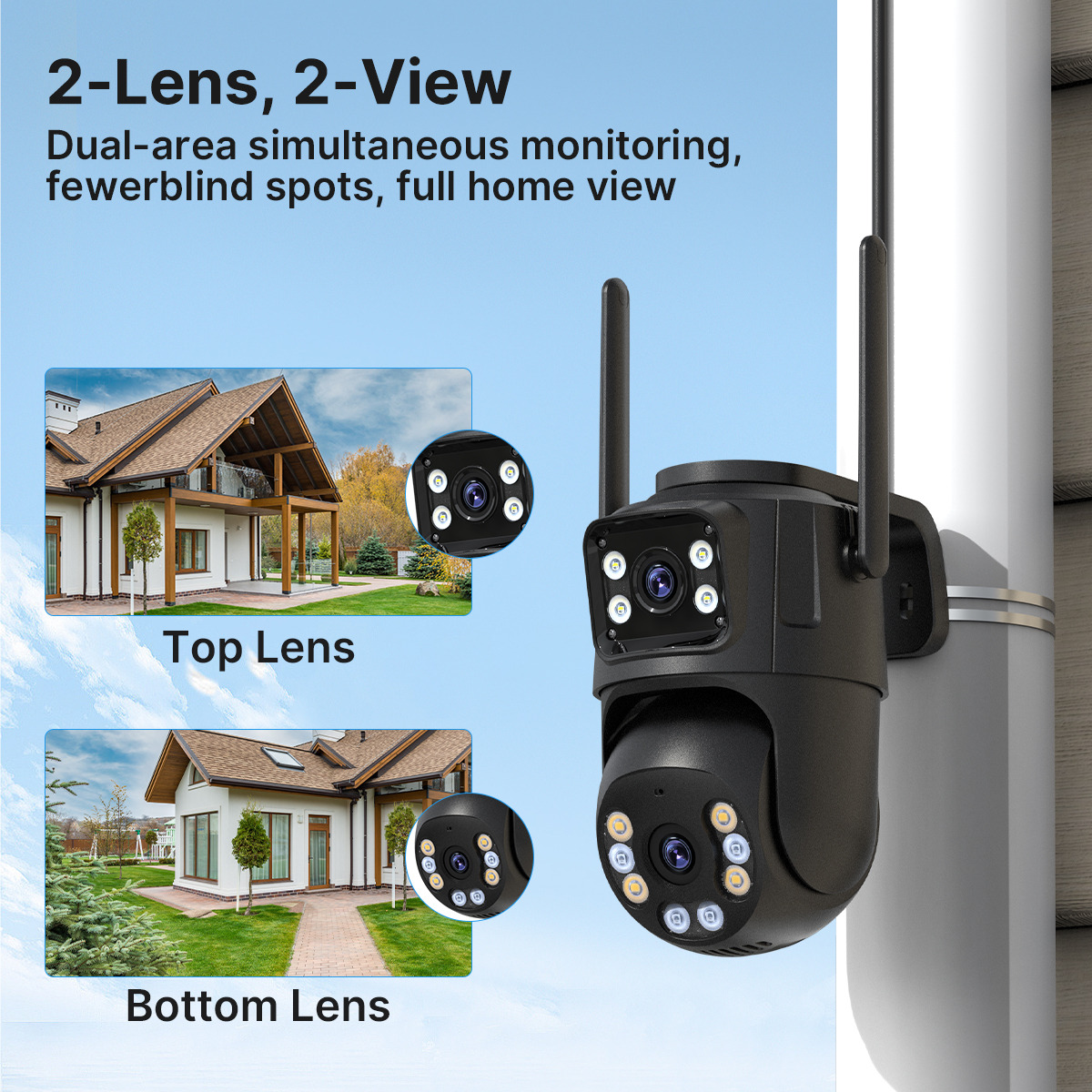 4K 8MP Dual Lens Outdoor Security Camera with AI Auto Tracking and WiFi PTZ