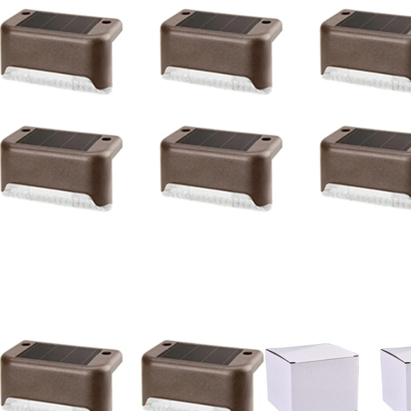 Warm White Solar Step Lights Waterproof LED Outdoor Stair and Garden Lights