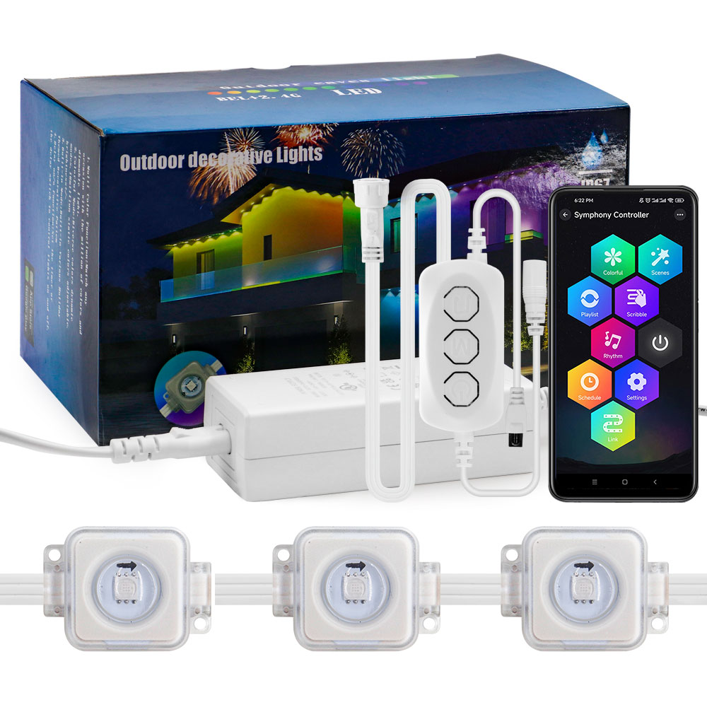 Smart Waterproof Outdoor Eaves LED Lights with WiFi and Voice Control
