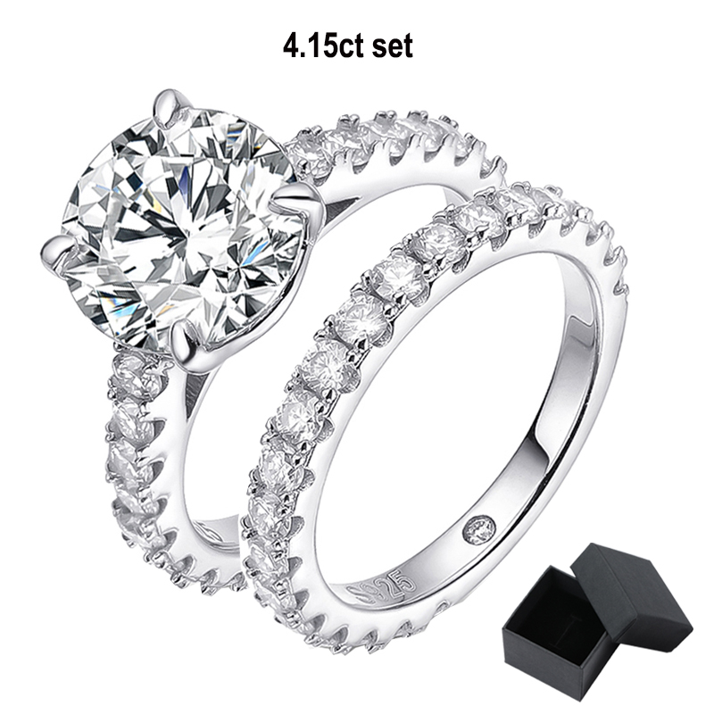 Radiant Moissanite Wedding Band 18K Plated 925 Sterling Silver Ring