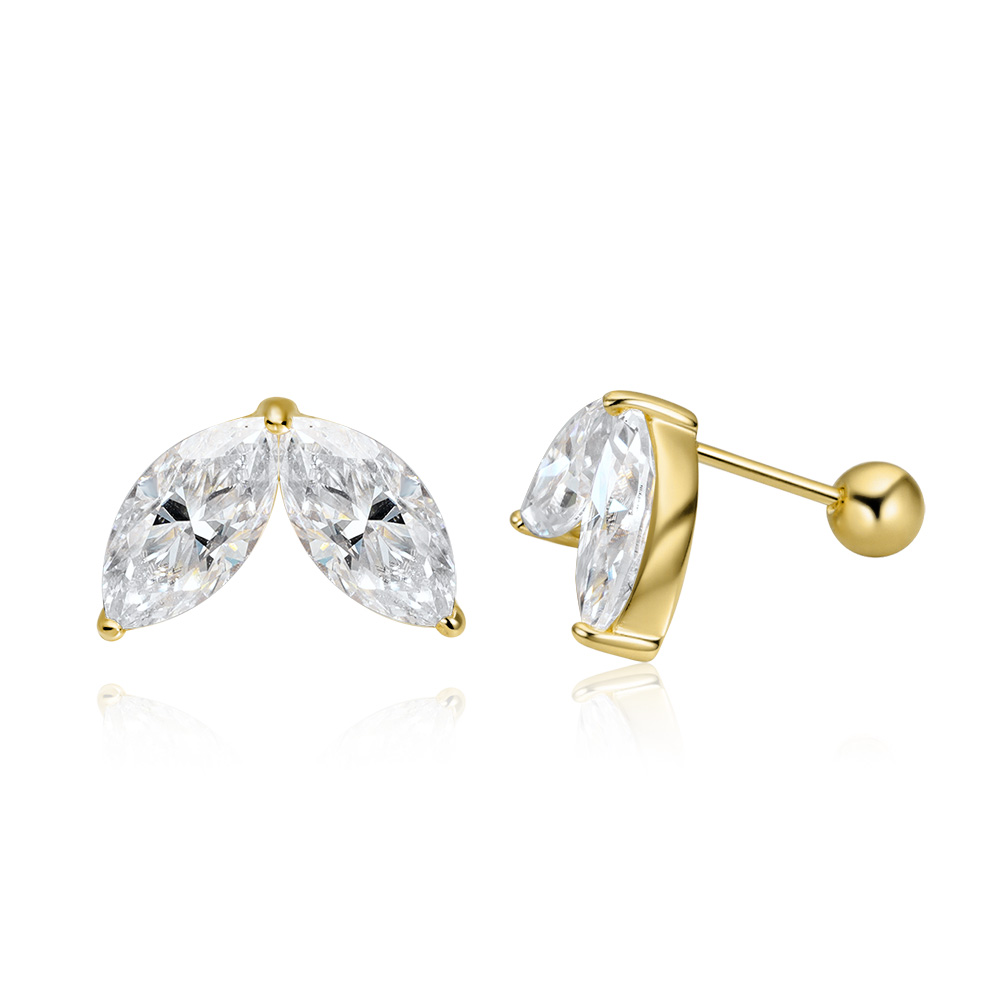 Marquise Cut Moissanite Stud Earrings in S925 Sterling Silver