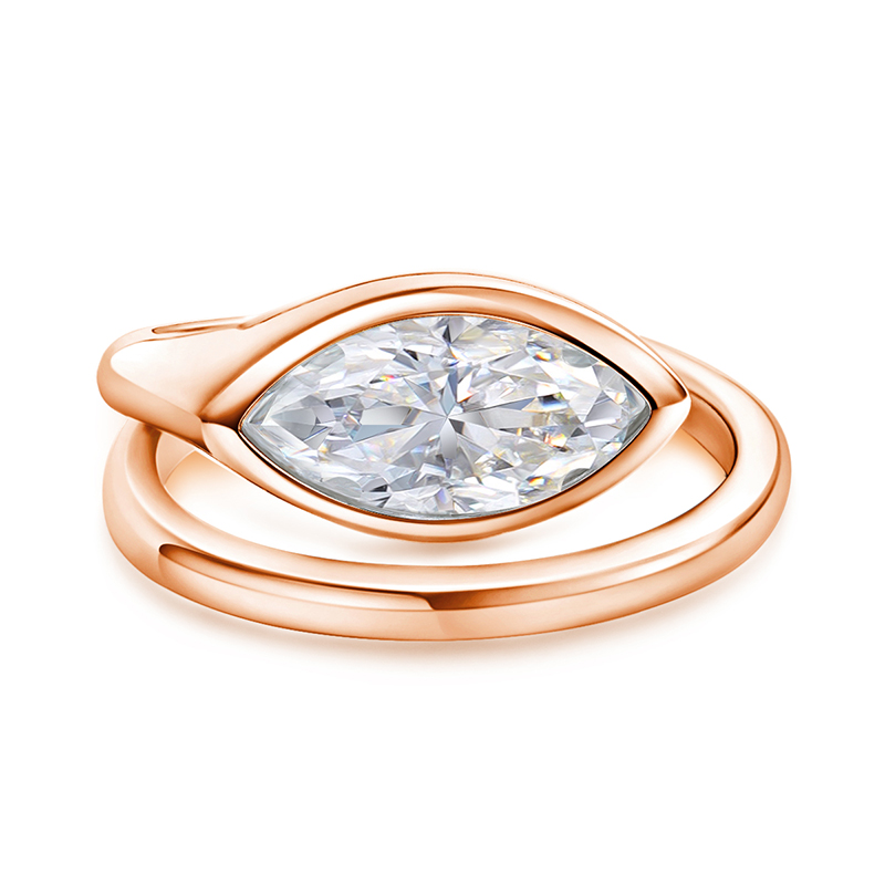Marquise Moissanite Engagement Ring 925 Sterling Silver Solitaire Ring
