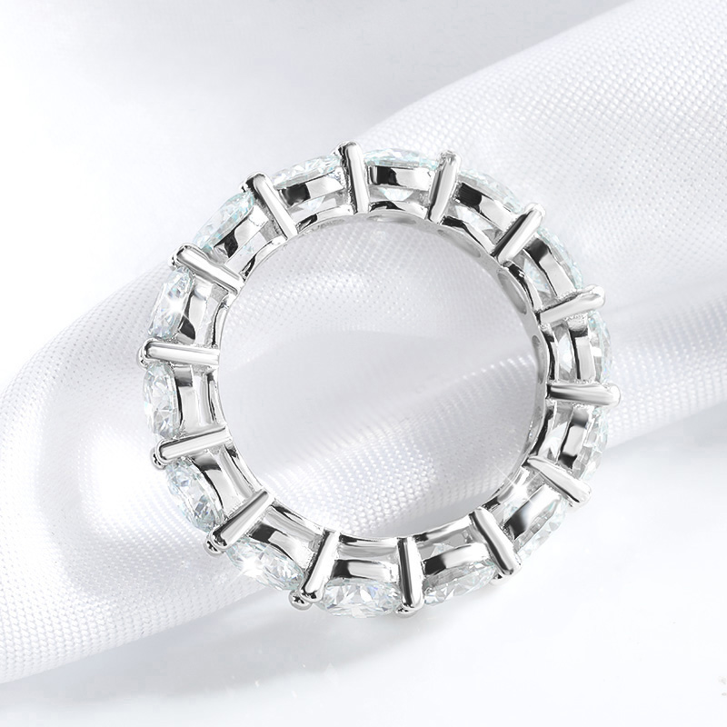 Moissanite Eternity Ring 925 Sterling Silver Wedding Band
